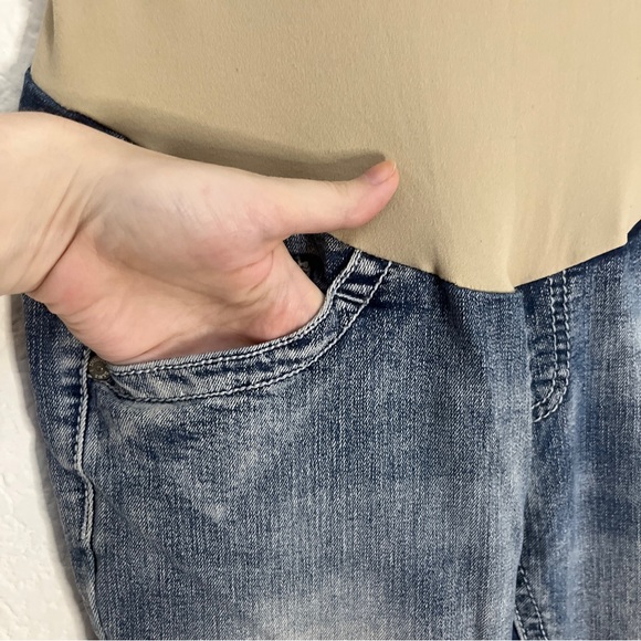 Indigo Blue Maternity Jeans Light Wash Bootcut Secret Fit Belly Tan Sz S - Picture 7 of 12